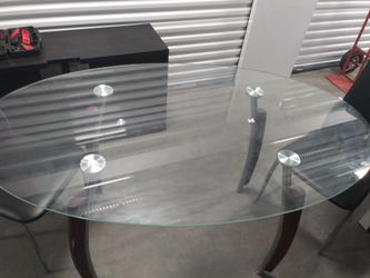 Glass top table and 2 chairs