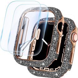Maxdara Bling Case for Apple Watch Series 7 41mm Case with Screen Protector