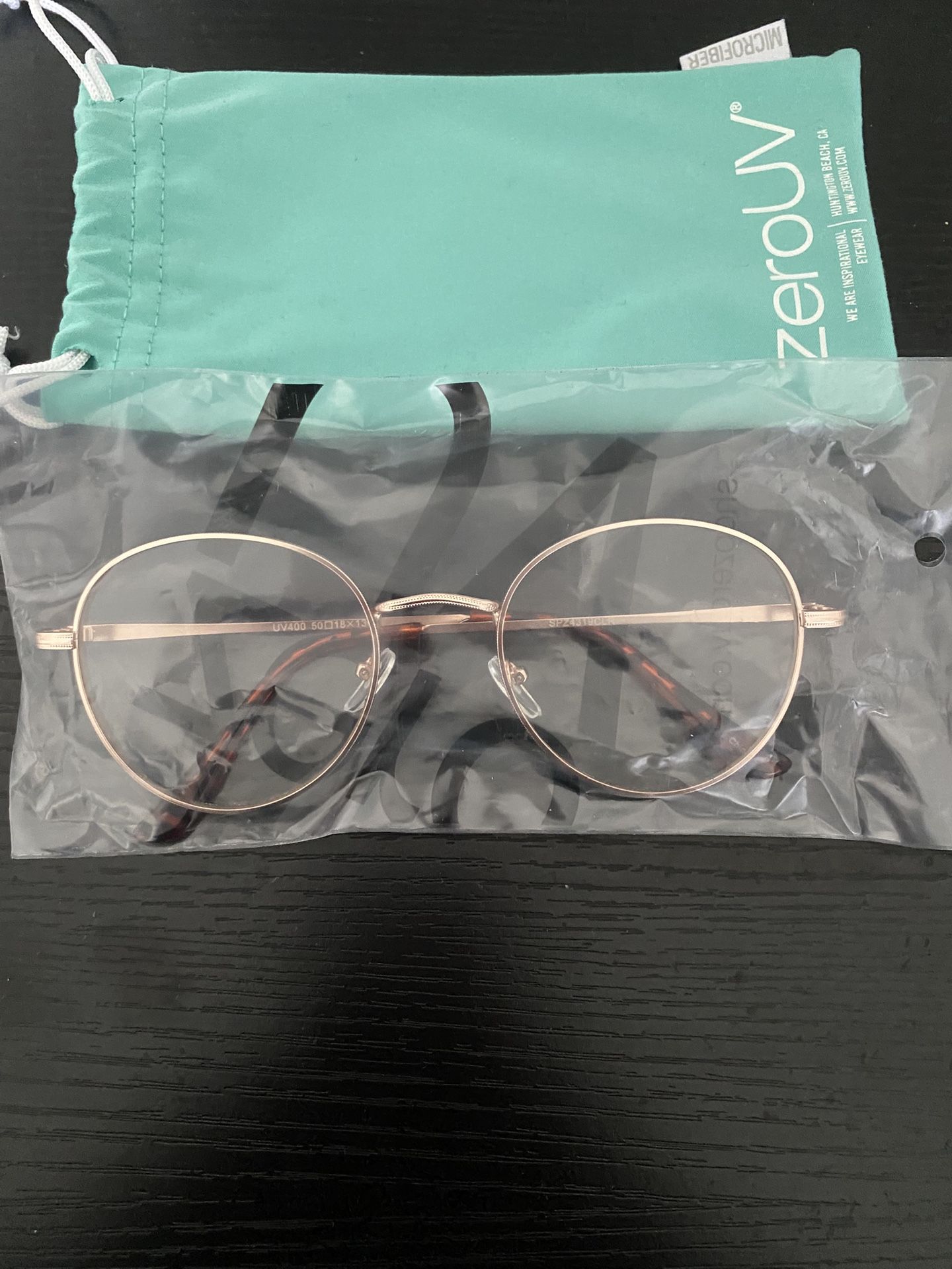 Rose Gold Wire Frame Sunglasses (Non Prescription)