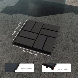 44 pieces of interlocking plastic floor tiles, 12"×12" square - Waterproof all-weather PP material, sturdy interlocking design for easy DIY installati