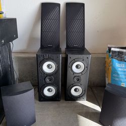 Okyo surround sound speakers with Yamaha receiver