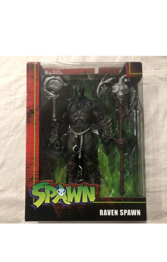 McFarlane Toys Raven Spawn Action Figure 7" NEW SEALED IN BOX Small Hook