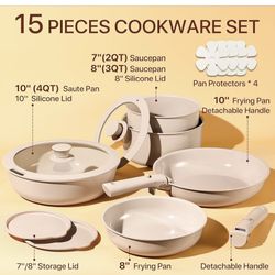 Ceramic Cookware Sets, Pots and Pans Set Non Stick Non Toxic, Induction Cookware,