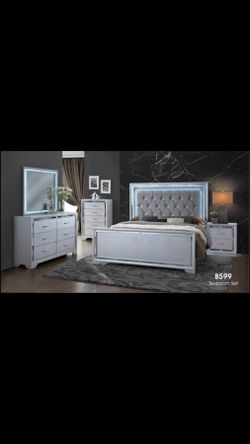 Brand New Complete Bedroom Set With LED Lights For $1499