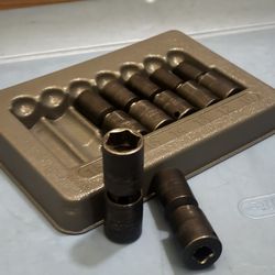 Snap-on Tools 7 pc 3/8" Drive 6-Point Metric Flank DriveR Semi-Deep Impact Swivel Socket Set (10, 12-15, 17 and 18 mm)