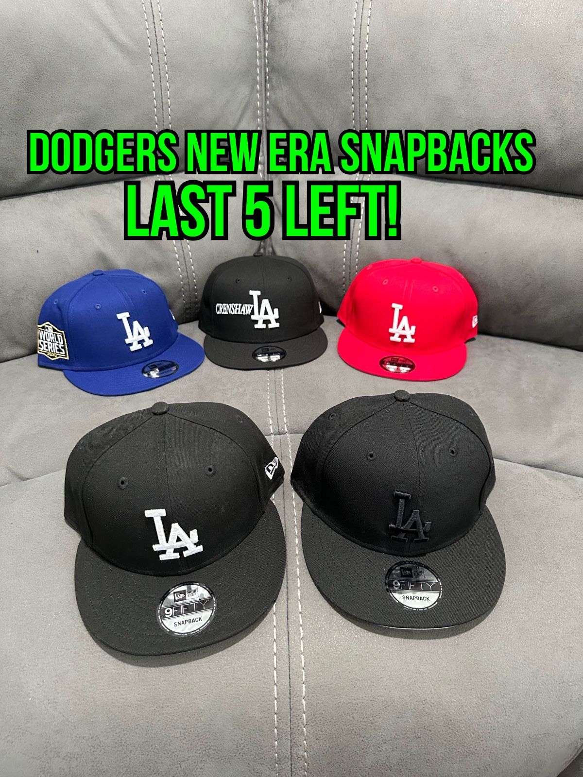 MLB New Era Los Angeles Dodgers Blue , Black, Red, 9fifty SnapBack Hats