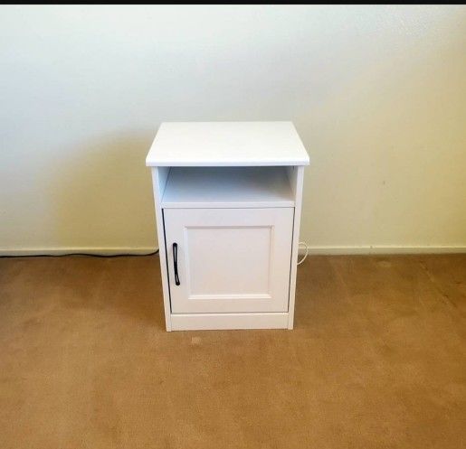 Nightstand Side End Table
White