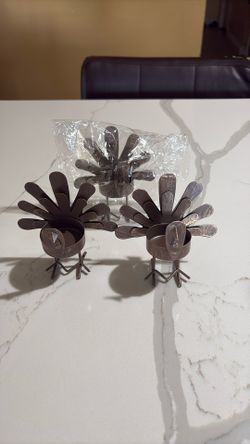porta Velas De Pavo De Metal set de 3