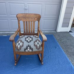 Antique Solid Oak Rocking Chairs