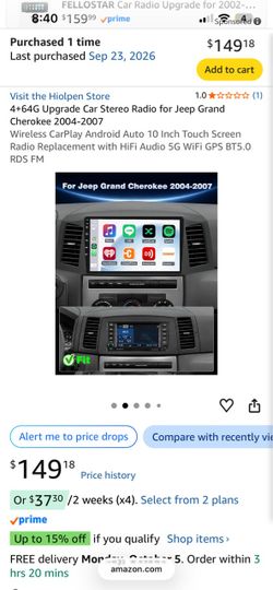 Jeep Cherokee upgraded Apple CarPlay android audio radio