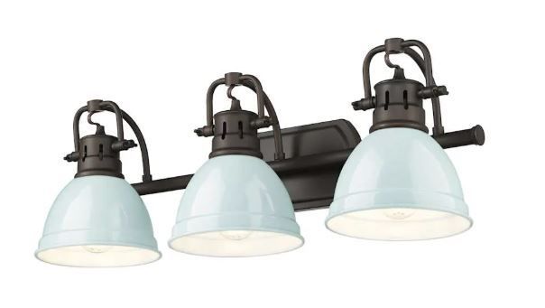 Golden Lighting Duncan 8.125 in. 3-Light Matte Black Vanity Light