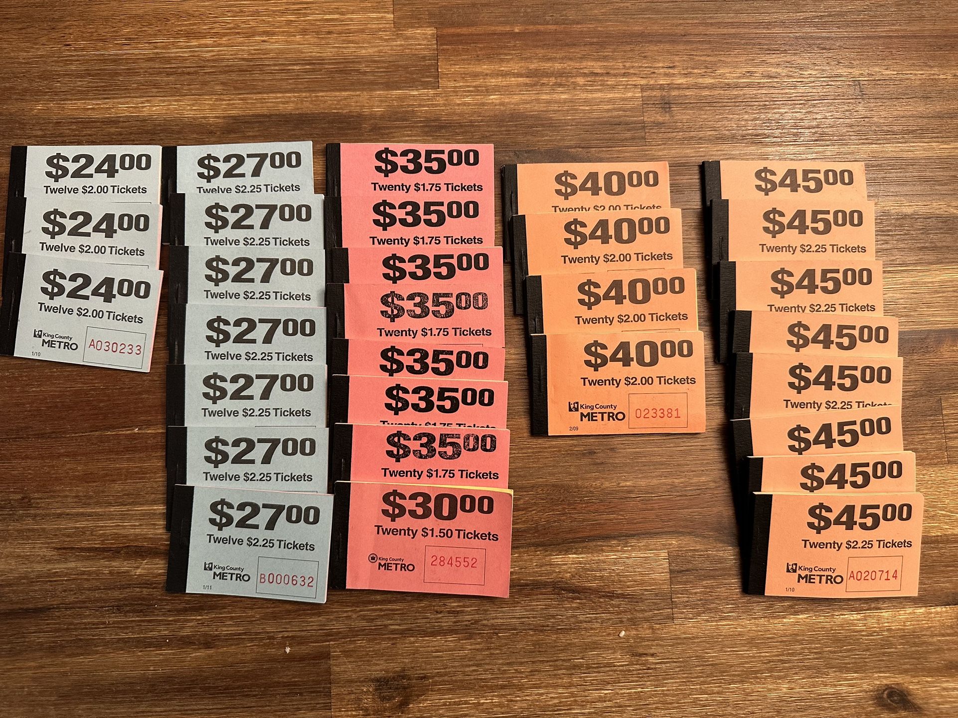 King County Metro Ticket Books