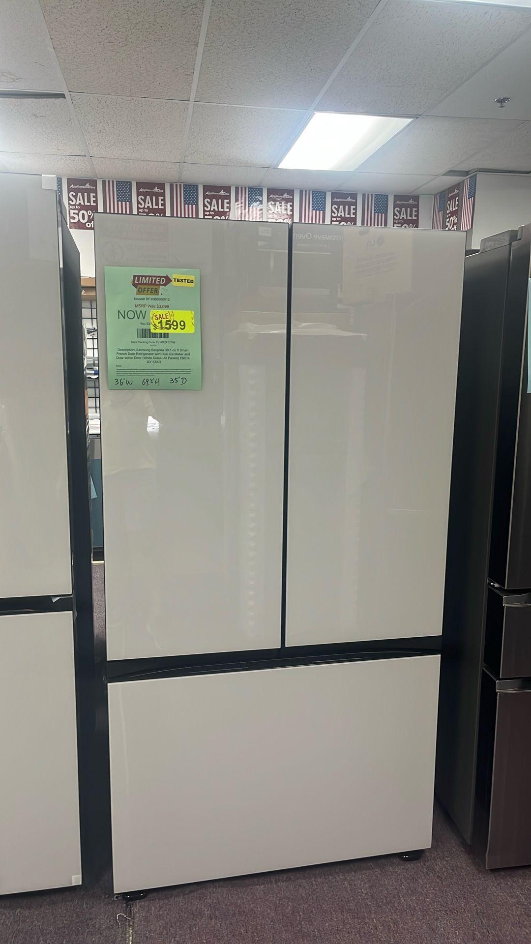 Refrigerator White 36” In New Open Box And 1 Year Warranty