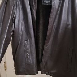 Brown Leather Jacket With Detachable Lining