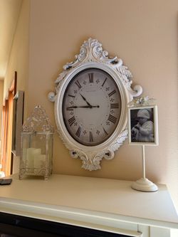 White Ornate Shabby Chic Clock