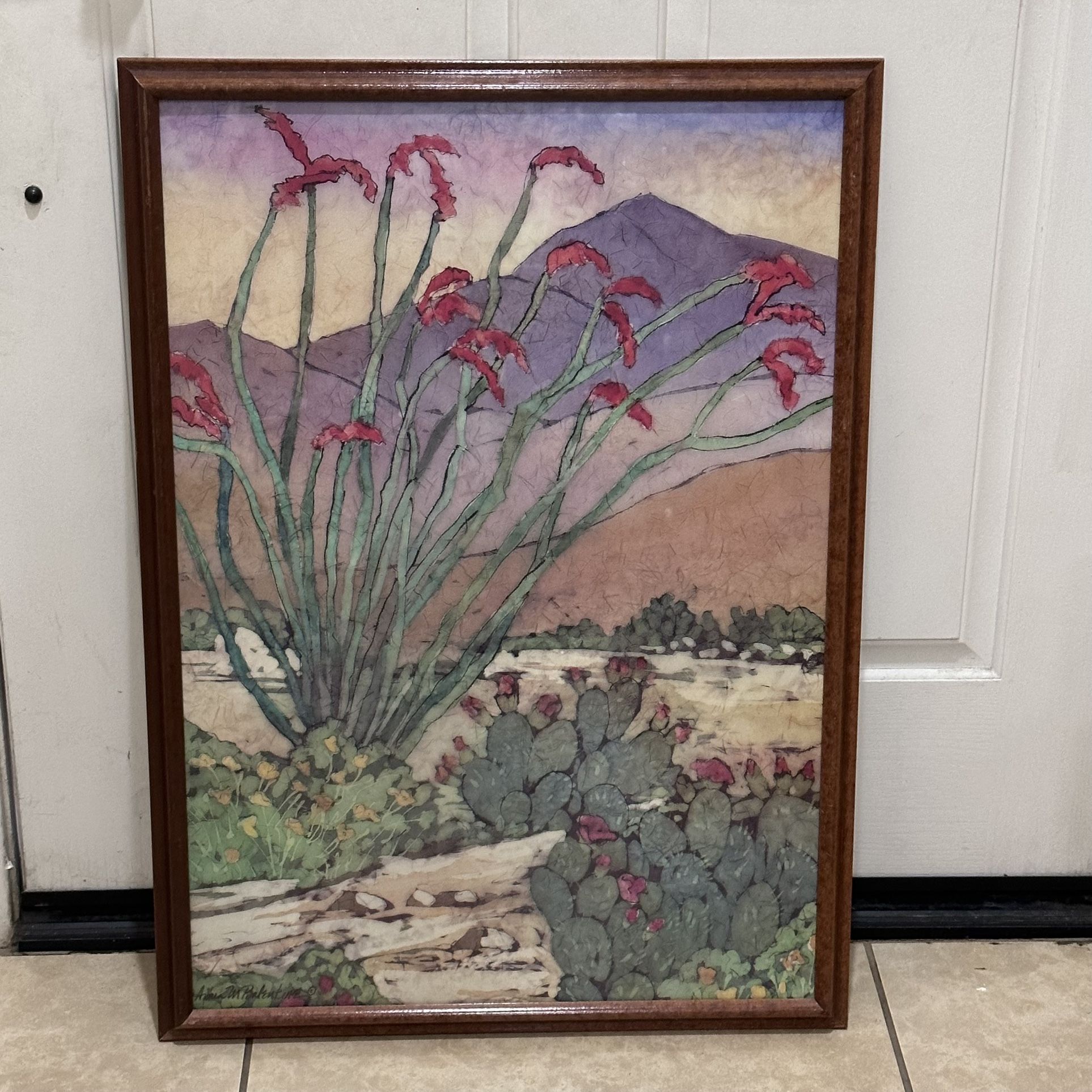 Vintage Wall Art Framed Print Ocotillo Morning by Anna Balentine