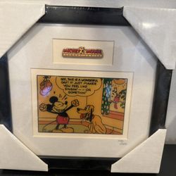 Disney Mickey & Pluto Sunday Comics Framed Pin Art Limited Edition 449/1500