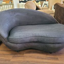 Grey Suede Chaise 