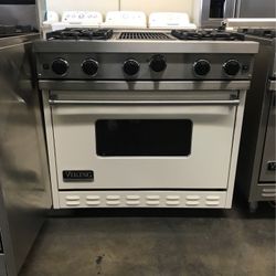 Viking 36” Wide All Gas Range Stove With Charbroil Grill 