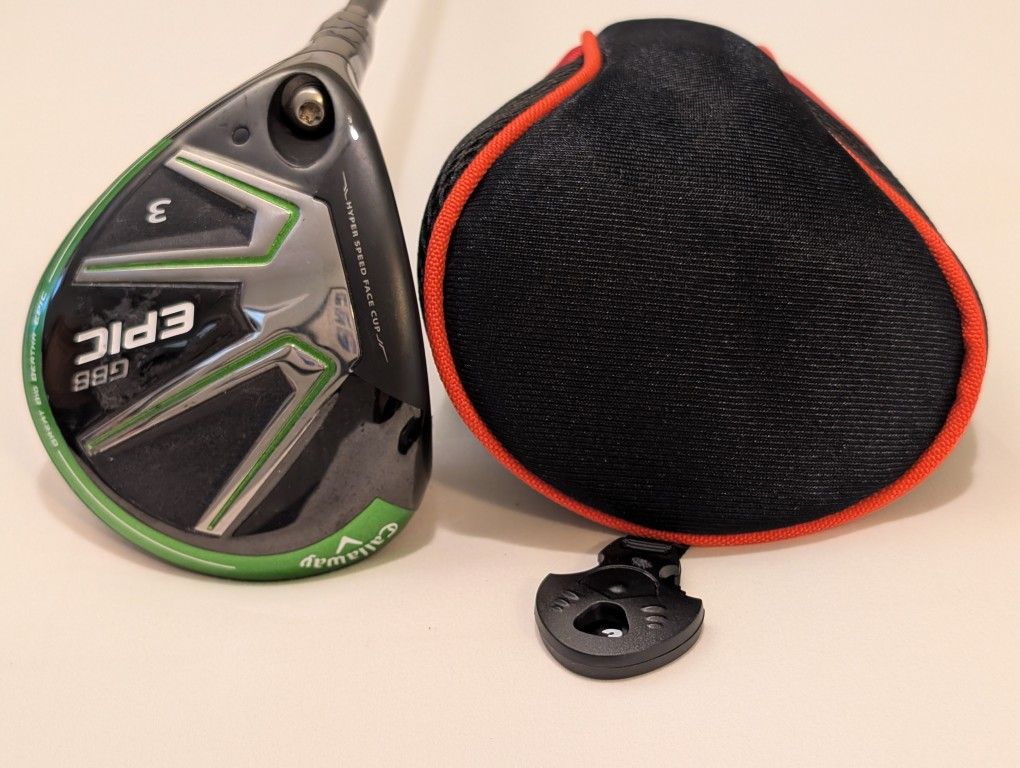 LH BRAND NEW CALLAWAY BBB EPIC #5 WOOD 18* PROJECT X 6.0 S. FLEX GRAPHITE SHAFT W/ DTG GRIP Including a New Leather Head Cover