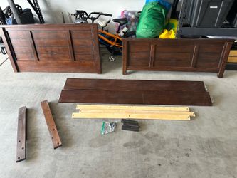 Full Sized Bed Frame - Dark Wood