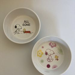 2 Snoopy Ceramic Bowls