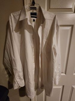 Mens white long sleeve Stafford dress shirt