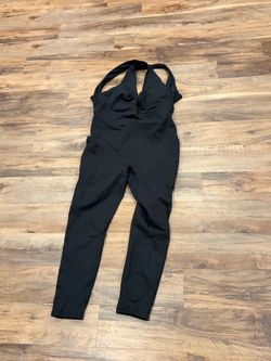 NWT Fabletics Twist Front Oasis Pocket 7/8 Jumpsuit - Size XL - Black