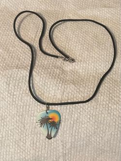 Beach Theme Guitar Pick Necklace