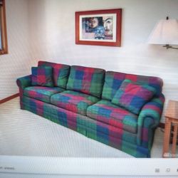 Green Red Blue 3 Seater Pull Out Couch “WE DELIVER”