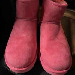 Bright pink Farely Worn Uggs.
