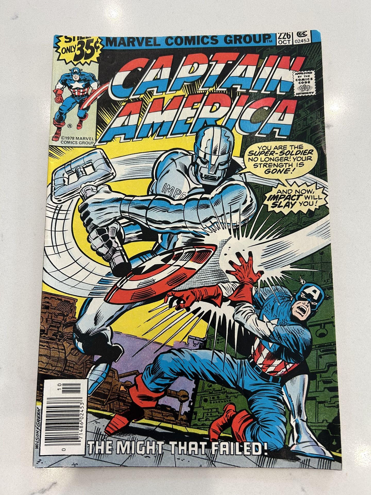 Captain America #226 Red Skull Marvel Comics Bronze Age 1978, VF