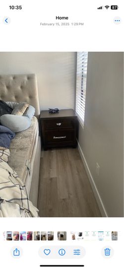 2 Dark Brown 2-Drawer Wooden Nightstand