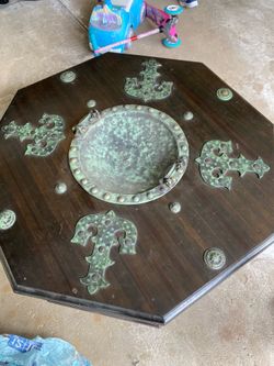 Spanish Colonial Revival octagonal brazier coffee table