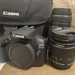 Canon T6 With 2 Lenses, Bag, Manuals And Cables