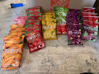 38 packs of Japanese Snack Kasugai Gummies candies (Variety)