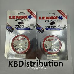 (qty2)Lenox 1972918 MetalMax 3" x 0.05" x 3/8" Diamond Edge Cutoff Wheels