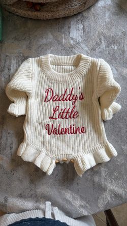 Newborn baby Valentine’s Day Knit Romper