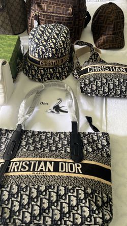 CDior 3 pieces small body cross large tote and medium size hat