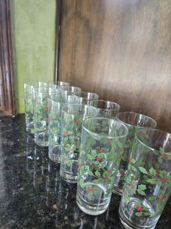(11) Christmas drinking glasses 