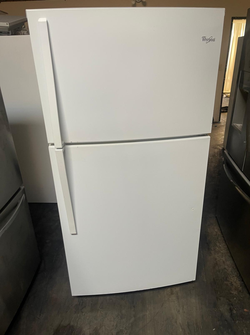 Whirlpool Top Freezer Fridge – White, Glass Shelves, Clean