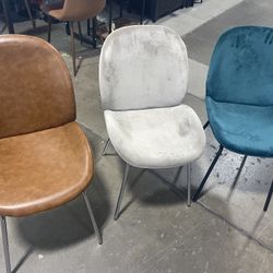 ✌️Set Of 4 Scoop Vegan Leather Dining Chairs