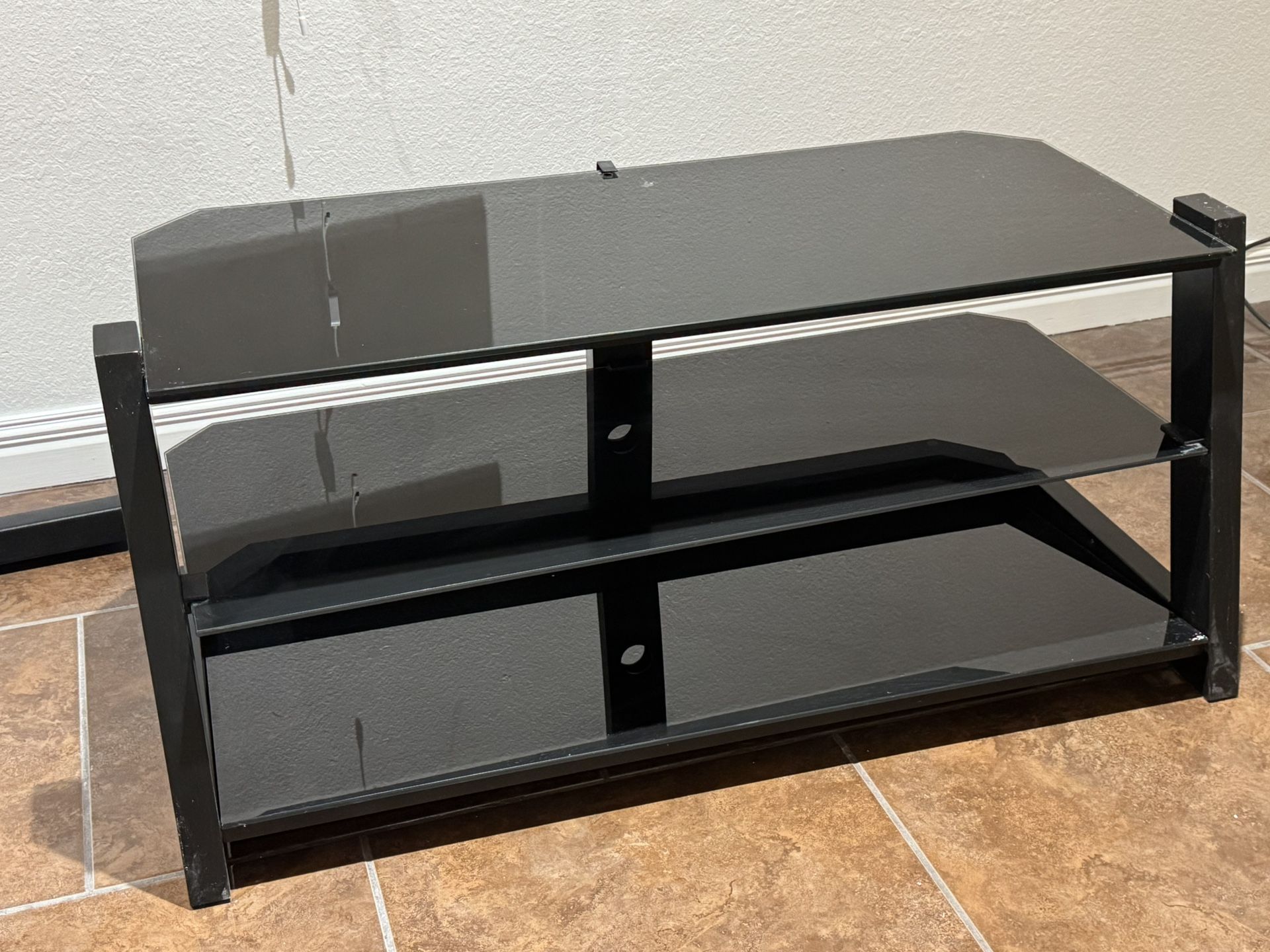 TV Stand Black Glass Mesa Para Televisión