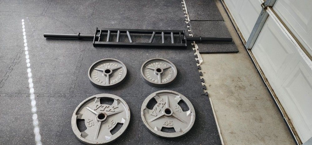 NEW Barbell Multi Grip And Plates