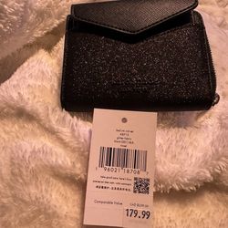 Kate Spade New York 5x4  Black Glitter Wallet