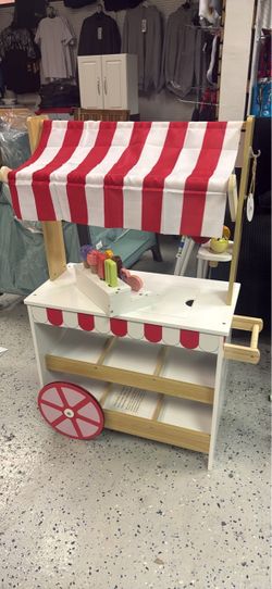 Kids Wooden Play Market Cart