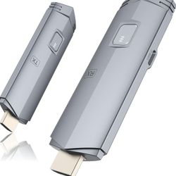 Wireless HDMI Transmitter and Receiver, HDMI Wireless Extender Portable 4k Wireless HDMI Kit, Plug & Play, Support 2.4/5GHz for Streaming Video and Au