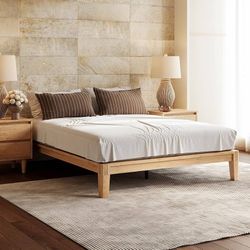DreamCloud Bamboo Twin Platform Bed Frame 12" Natural Wood