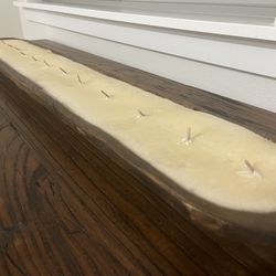 BEAUTIFUL VINTAGE WOODEN DOUGH BOWL CANDLE