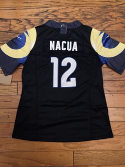 Woman’s Black Los Angeles Rams Puka Nacua new # 12 jersey 